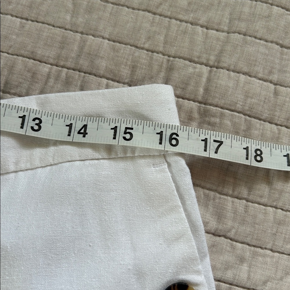 J. Crew white linen/cotton pull on casual sailor office pants loose tapered 12​ - Picture 6 of 10